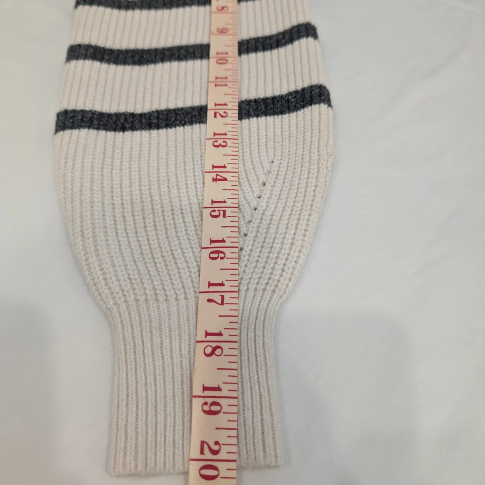 Free Assembly Unisex Half Zip Sweater Size Small Chunky Knit Black Stripes - Picture 11 of 12